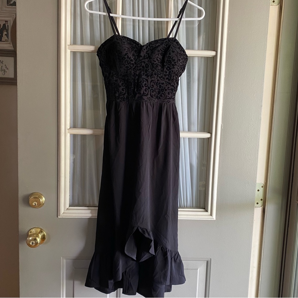 NWT Band Of The Free Bustier Black Ruffle Cocktail Dress